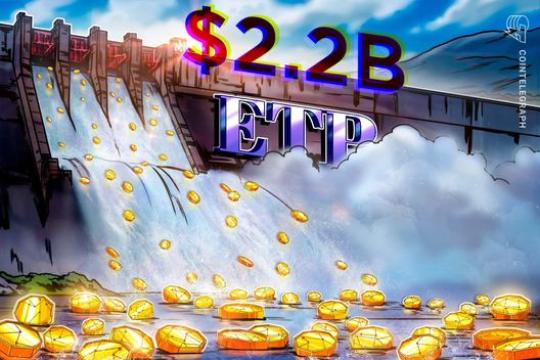 加密ETP单周吸金21.7亿美元 比特币贡献逾七成
