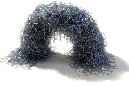 “液态金属”般的缠结订书针颗粒，或催生新一代可重构材料