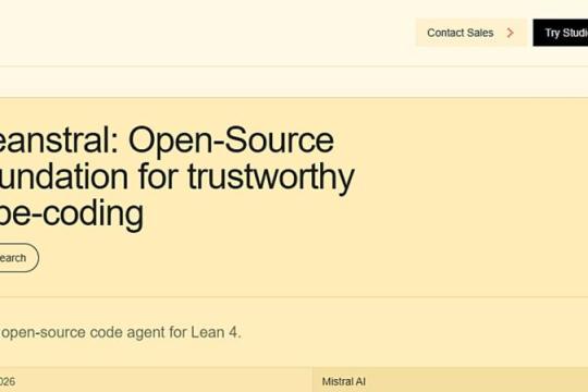 Mistral AI 发布面向 Lean 4 的形式证明 AI 代理「Leanstral」，加速“证明工程”效率