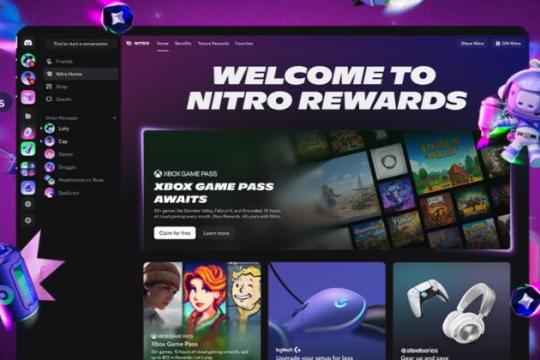 Discord推出Nitro Rewards计划 为Nitro订阅用户提供Xbox Game Pass基础版等福利
