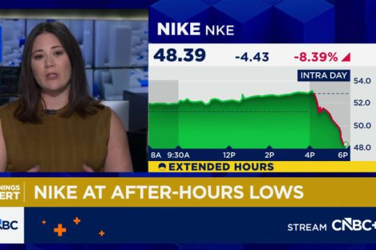 耐克警示转型周期拉长 中国市场疲弱引发华尔街集体降级