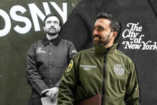 曼达尼市长暴雪视察所穿“纽约市”标志夹克源自旧版市政字体