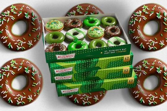 Krispy Kreme圣帕特里克节推绿色免费甜甜圈 仅限门店穿绿顾客