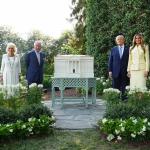 梅拉尼娅·特朗普摒弃中性色调，迎春季潮流迎接查尔斯国王与卡米拉王后