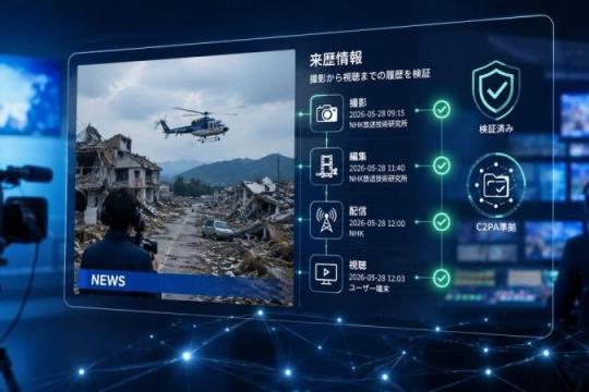 NHK技研推出“来历信息技术”，用C2PA对抗AI伪造视频：从拍摄到配信全程可验证