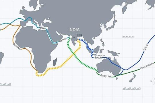 Google启动“America-India Connect”计划：铺设三条美印海底光缆，强化四大洲互联