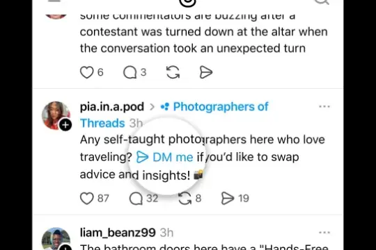 Threads测试私信快捷方式 支持通过帖子一键发起对话