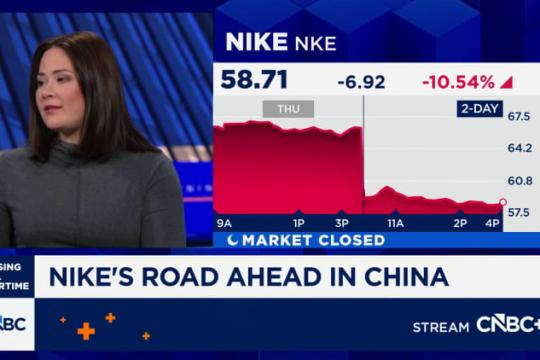 耐克下调销售预期 股价盘后重挫逾8%