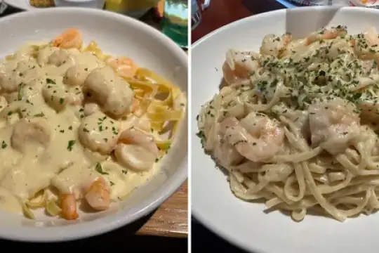 我在Olive Garden和Red Lobster点了同样的餐，价格稍低的连锁店获胜