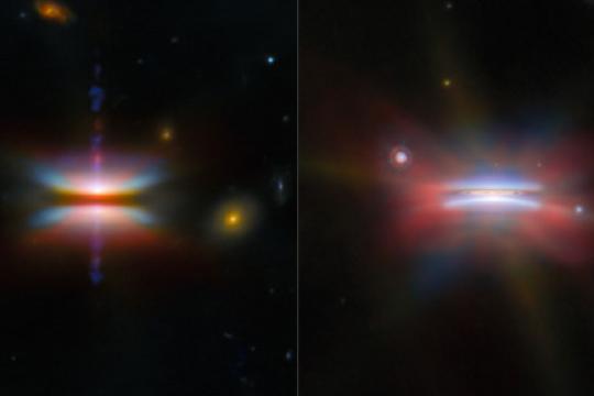 韦伯望远镜获取两处行星诞生盘罕见“侧脸”图像