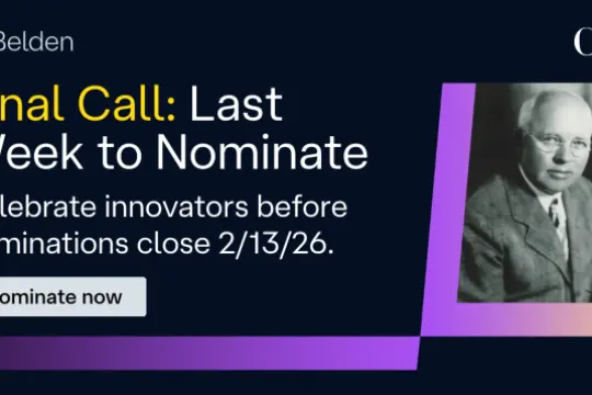 2026年约瑟夫·C·贝尔登创新奖启动提名 聚焦IT/OT融合与跨行业突破