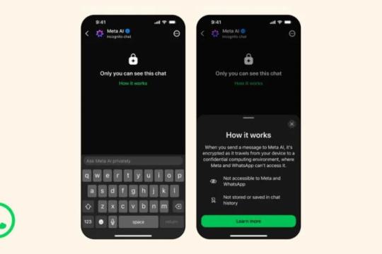 Meta在WhatsApp引入Meta AI“隐身对话”功能