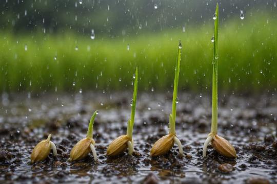 研究称雨滴声可触发水稻休眠种子加速发芽