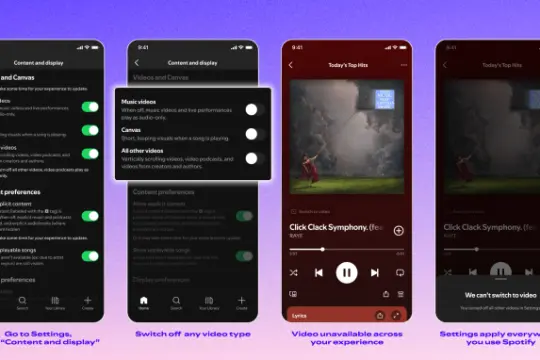 Spotify推出统一视频控制功能 支持所有用户关闭应用内视频