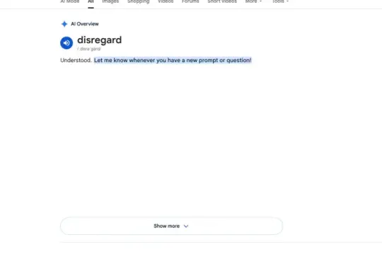 谷歌搜索更新后被指无法正常显示“disregard”查询结果