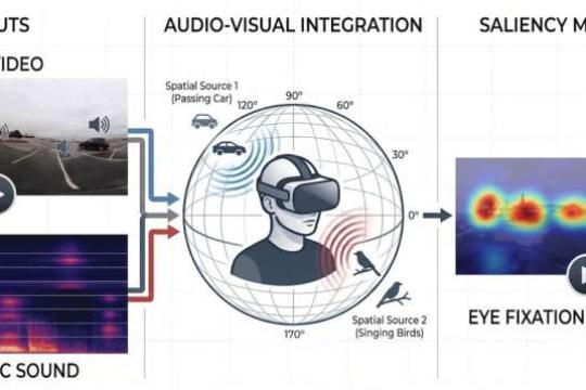 AI模型结合声音与视觉预测360度视频中的人类注意力